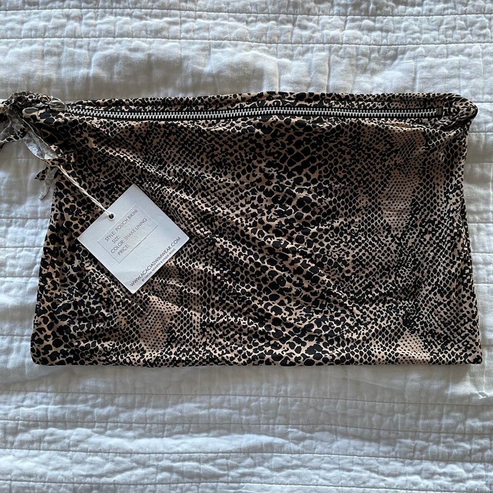 ACACIA Snake Lining Bikini Pouch NWT